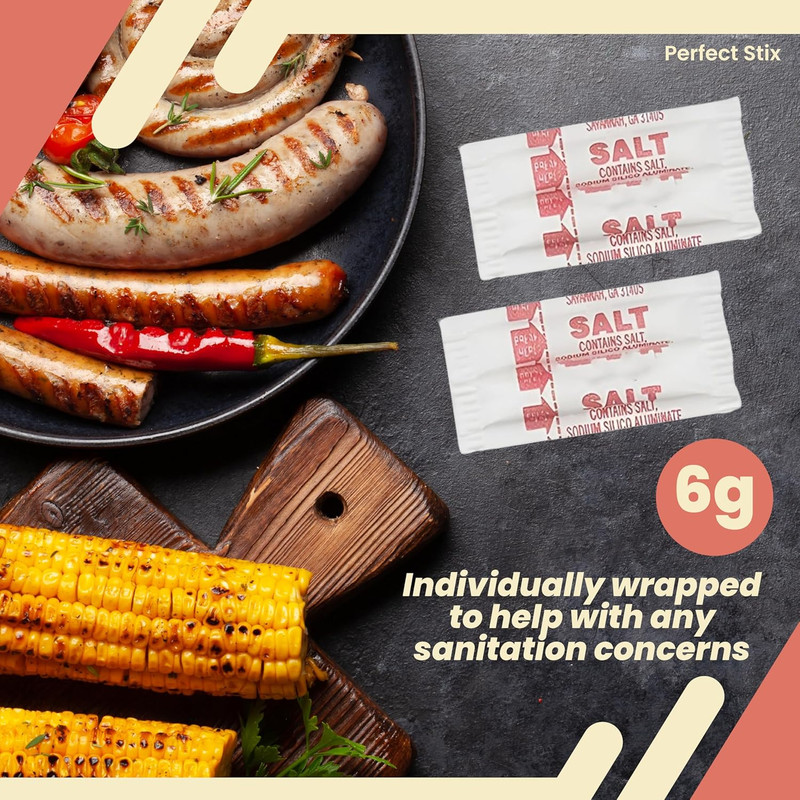 Perfect Stix Iodized Salt Packets - .6 Grams - 1000 Packets (Packaging May Vary. gallery