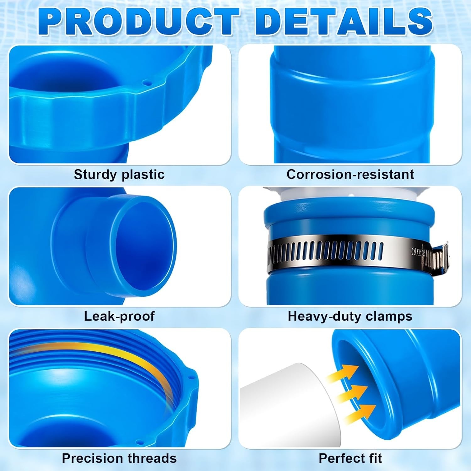 1 Set Pool Vacuum Hose Adapter Kit Compatible with Intex Adapter B,Pool Skimmer gallery
