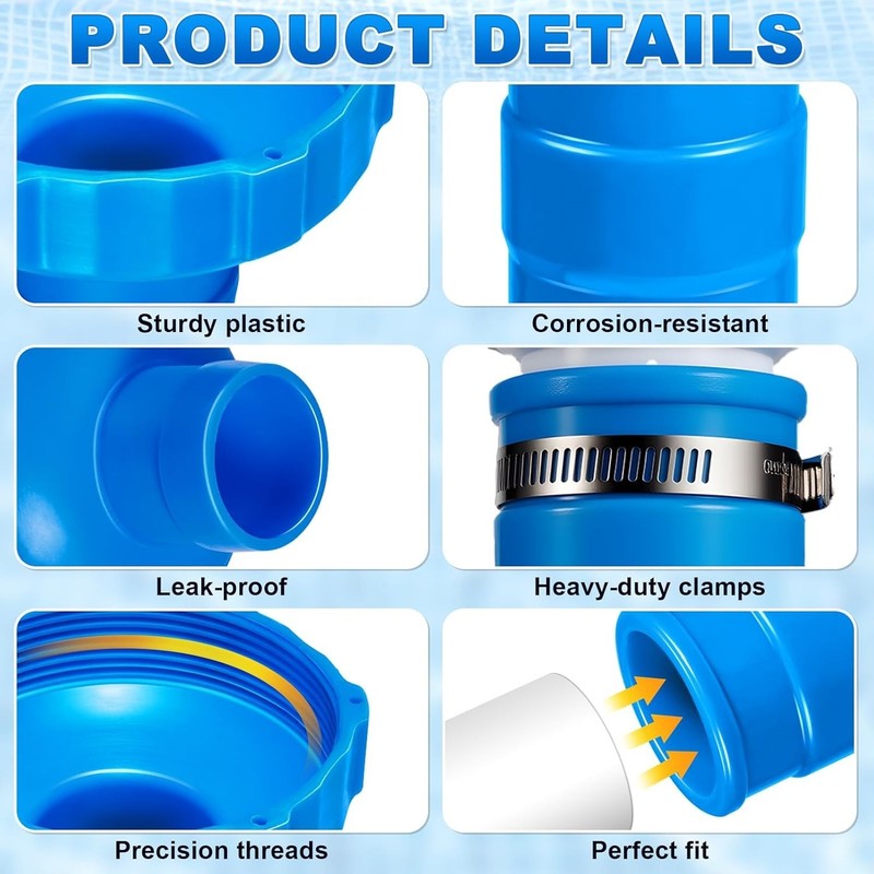 1 Set Pool Vacuum Hose Adapter Kit Compatible with Intex Adapter B,Pool Skimmer gallery