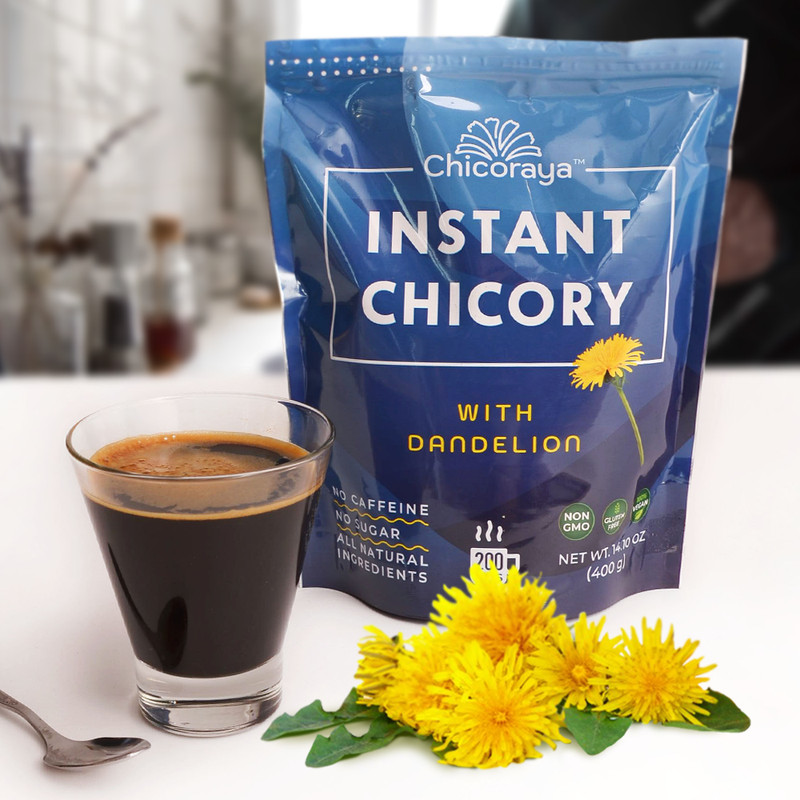 CHICORAYA Coffee Alternative Beverage Blend Chicory Root Powder 14.1oz Dandelion gallery