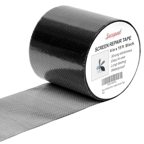 4 in X 15 FT (180IN)/Grey Window Screen Repair Tape, Screen 4IN X 15FT Black gallery