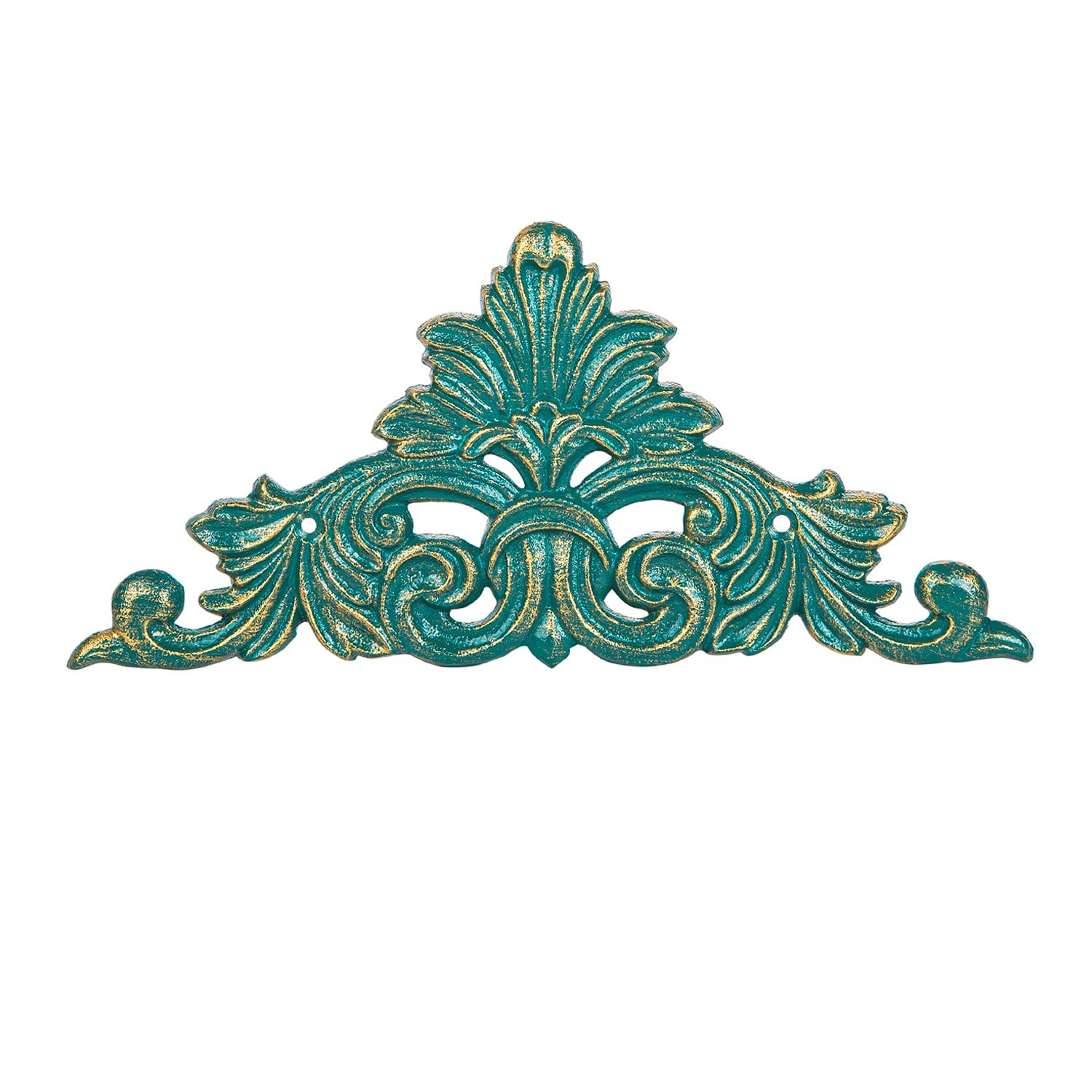 Victorian Style Cast Iron Wall Plaque, Antique Green Fleur De Lis Design Meta... gallery