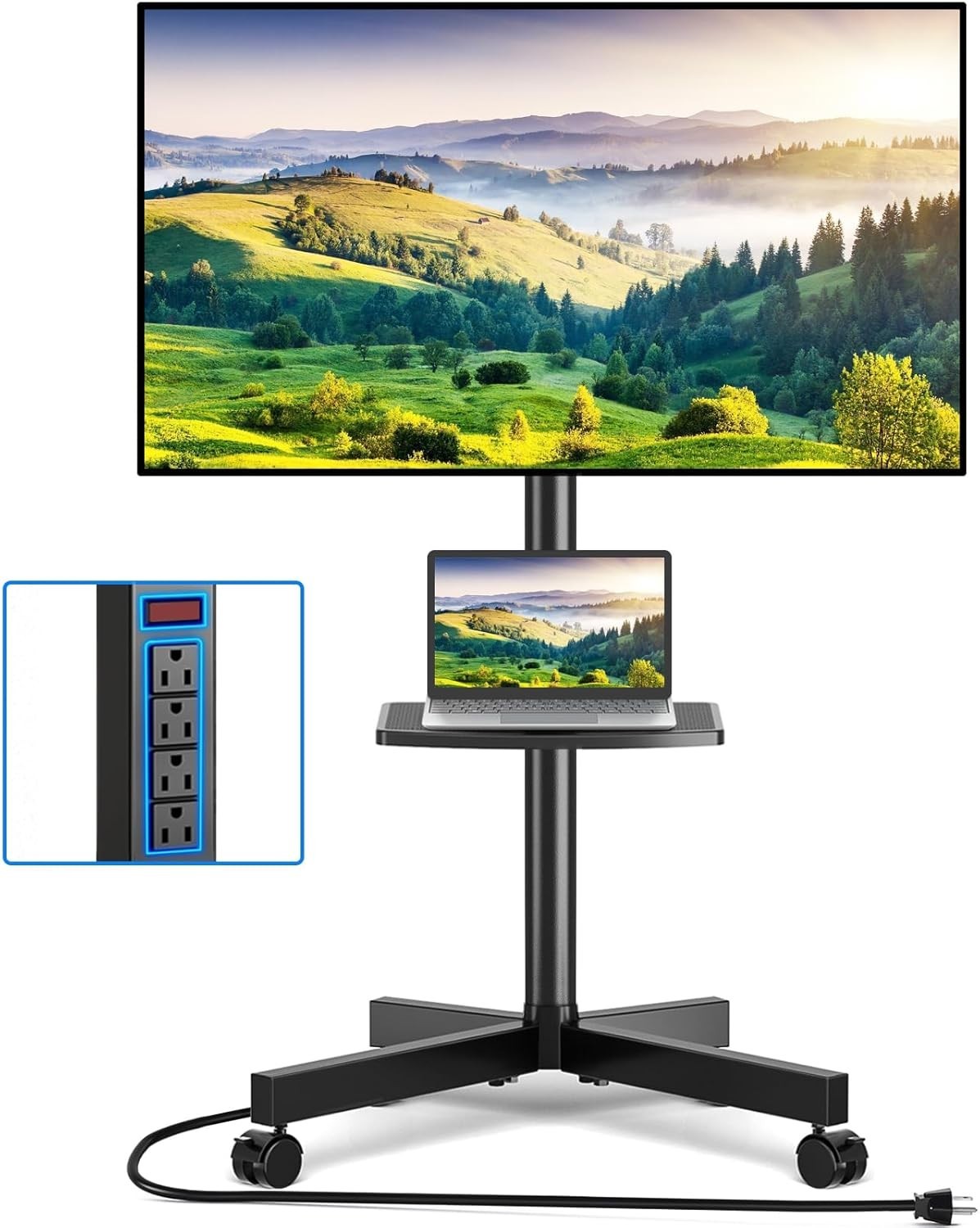 Rfiver Mobile TV Cart with Power Outlet for 23-65 Inch TVs up to 88 lbs gallery