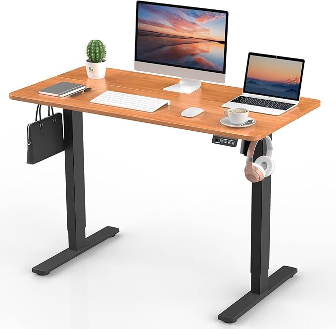 Electric Height Adjustable Standing Desk Sit Stand Computer Desk with Splice Top gallery