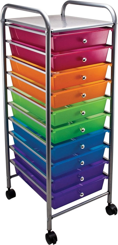 10-Drawer Rolling Organizer Storage Cart for School, Office, Teachers, & Storage gallery