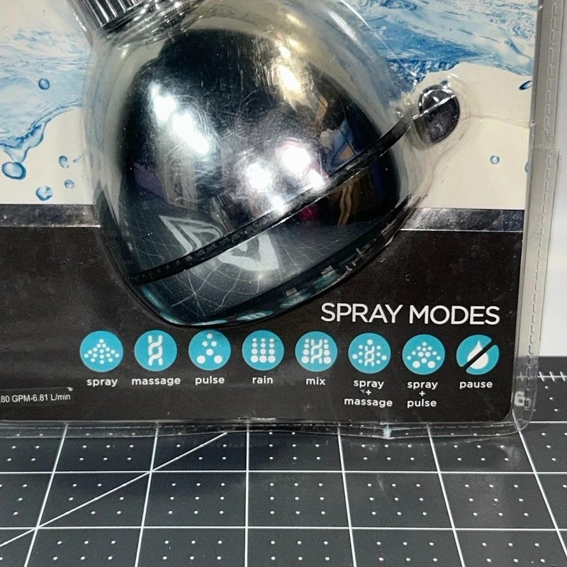 Bath Bliss 8 Function Monsoon Showerhead #3417 New gallery