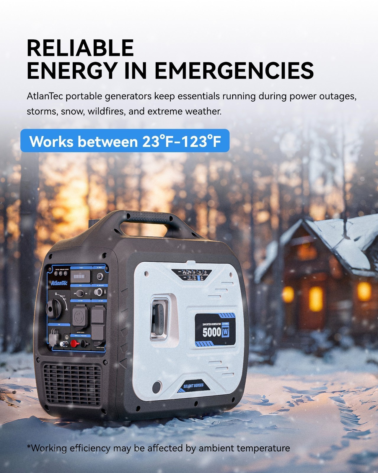 4 Stroke 5000W Portable Gas Inverter Generator 60db 120V EPA Campe Home Backup gallery
