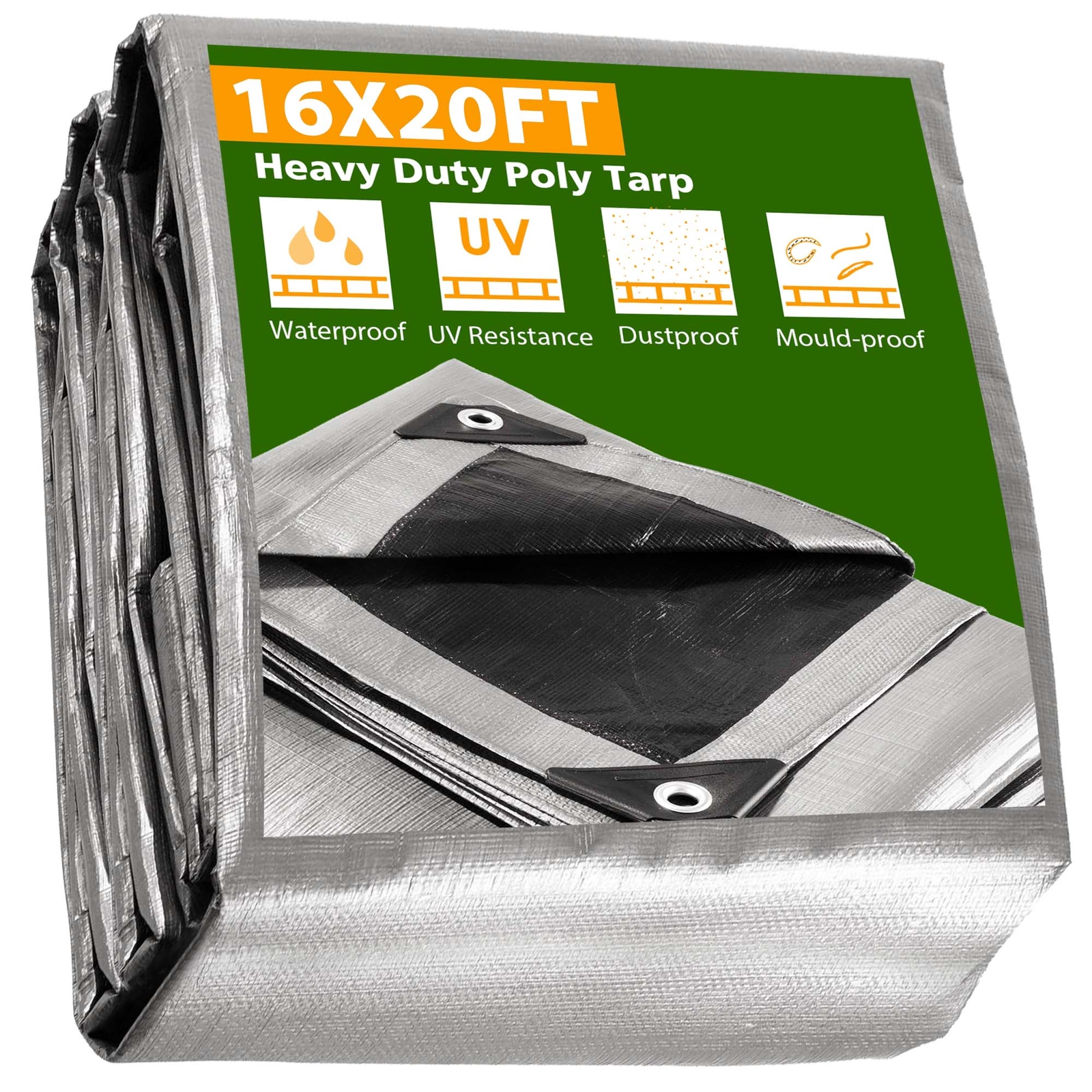 16x20ft Heavy Duty Reinforced Poly Tarp 11mil All Purpose Tent Cover gallery