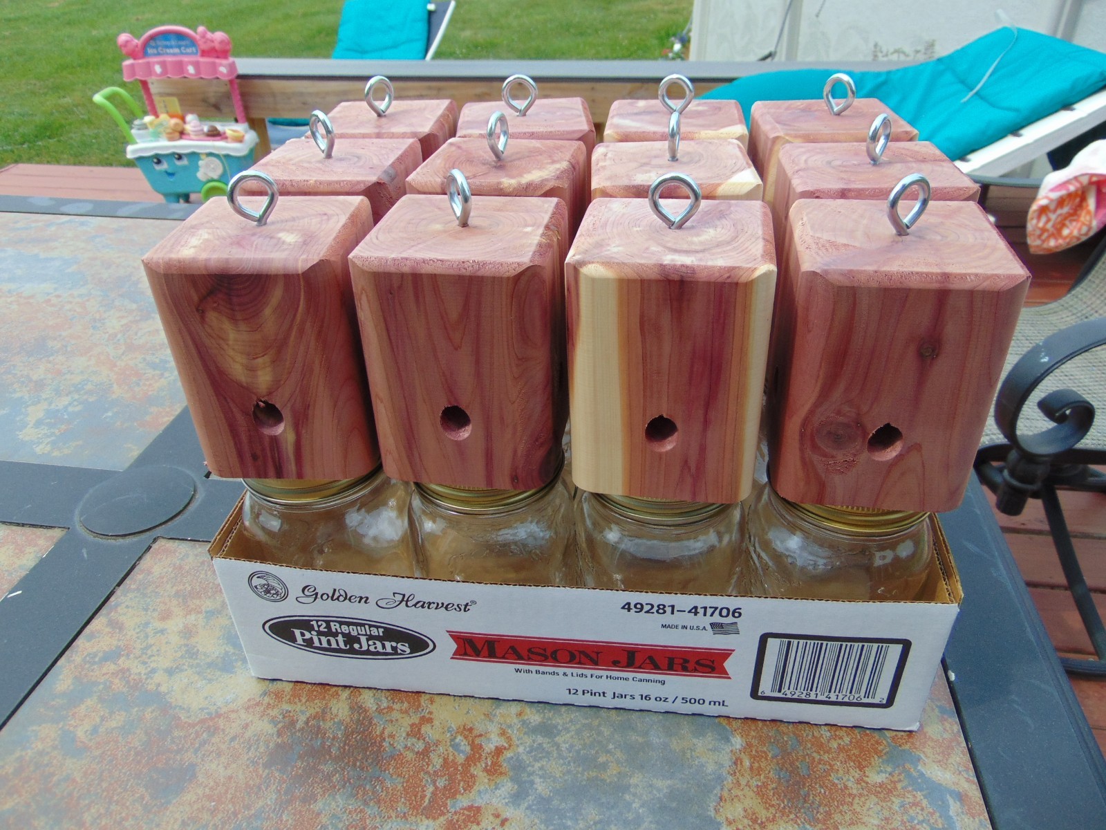 12 Red Cedar carpenter bee-bore cedar traps FREE SHIPPING gallery