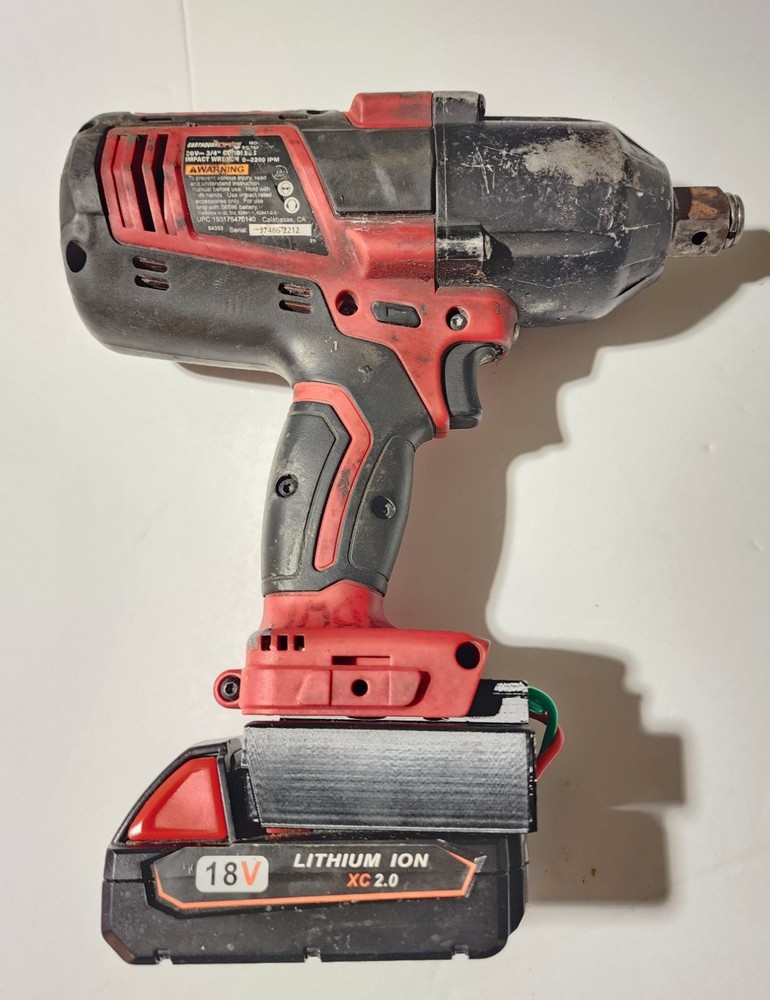 Compatible Milwaukee 18V Battery Adapter Earthquake XT Impact Wrench