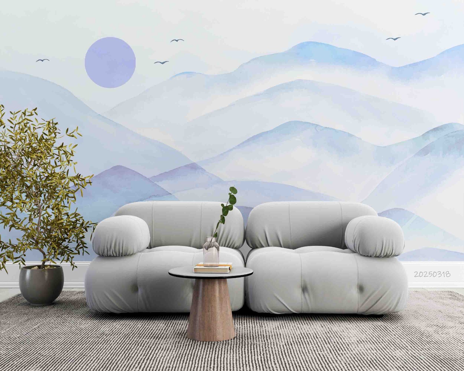 3D Mountain Sunset Landscape Abstract Wallpaper Wall Murals Removable Wallpaper gallery