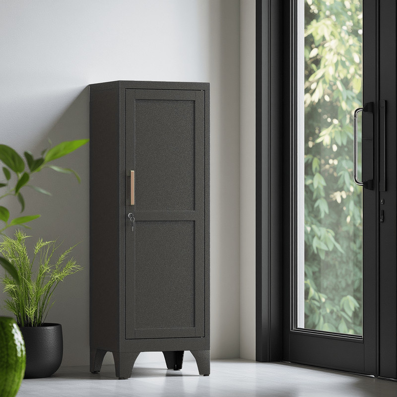 Kitchen Pantry Storage Cabinet with Lock 2 Shelves Freestanding Cupboard Cabinet gallery