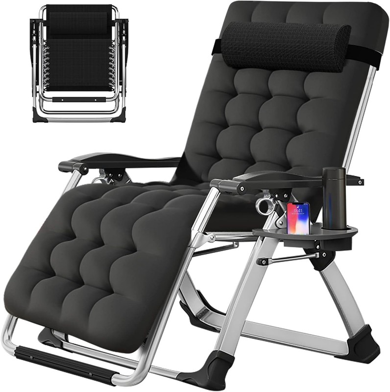 Zero Gravity Chair, Reclining Lounge Chair with Removable Cushion & Tray for ... gallery