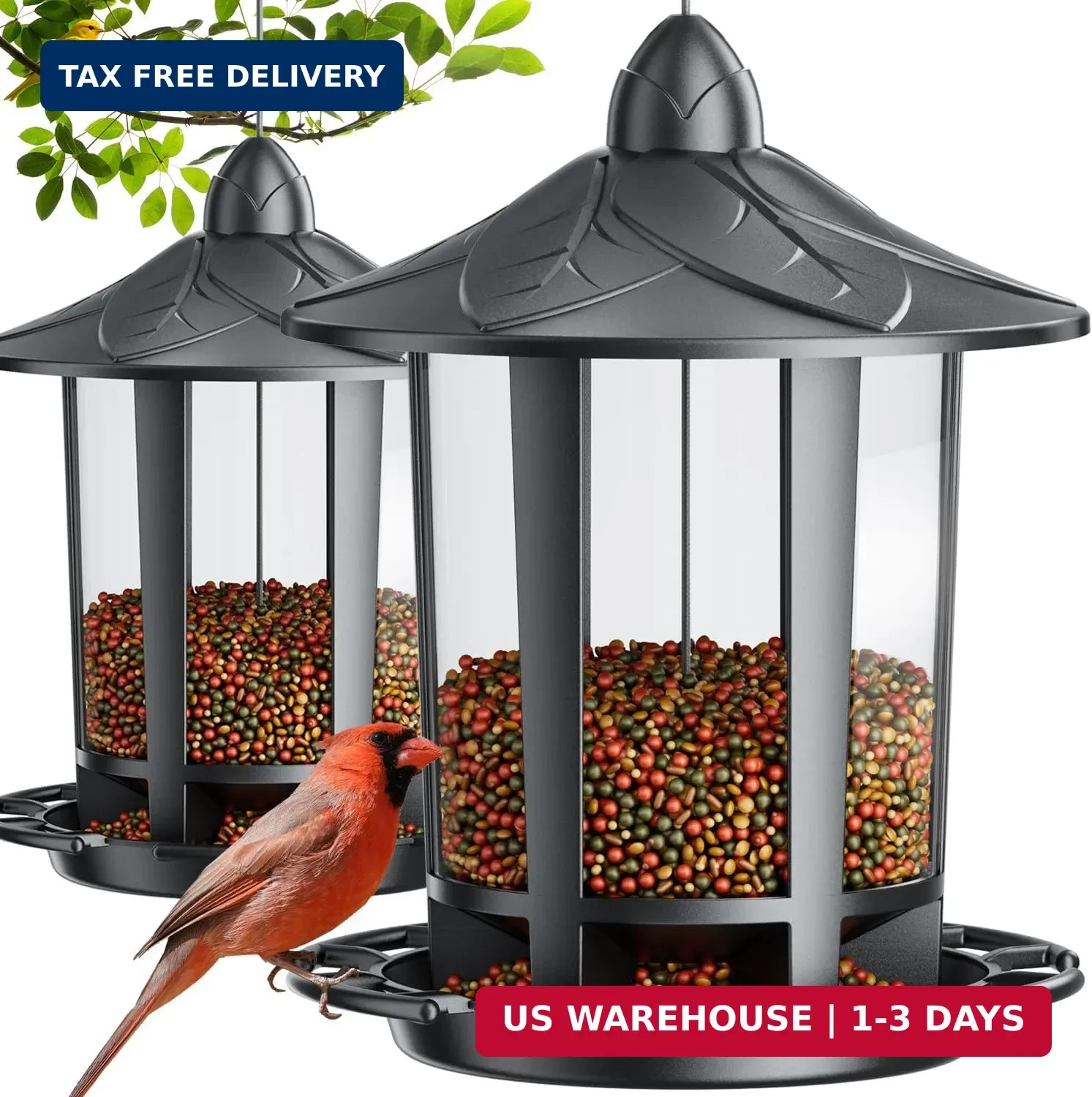 Birdream 2 Pack Bird Feeders for Outdoor Hanging, Assembly Required, 1-Min Easy gallery