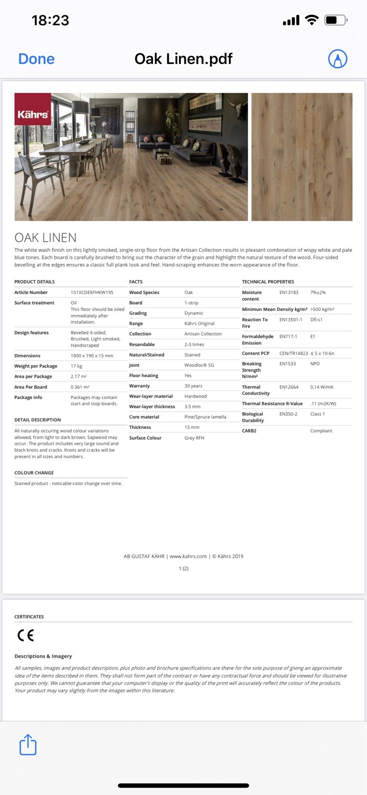 Kahrs LINEN Oak Artisan Range 15mm Now £54.99 Per m2 Inc Vat gallery