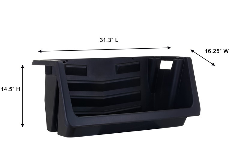 Heavy Duty Nesting Plastic Stack Bin, Black！ gallery