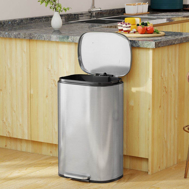 Kitchen Trash Can With Lid For Office Bedroom Step Trash Bin 13 Gallon/50 Liter gallery