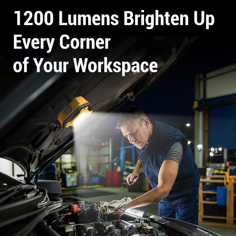 2 Pack Rechargeable LED Work Light, 6000mAh 16 Hours Long-Lasting Cordless Ma... gallery