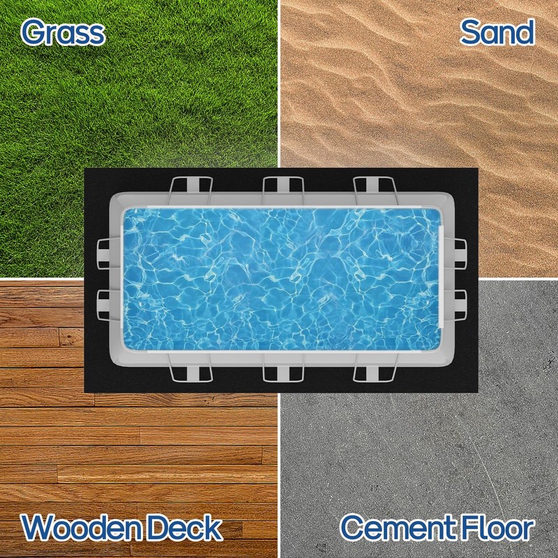 7.5' × 11' Rectangle Pool Liner Pad for Above Ground Pools, Durable Under gallery
