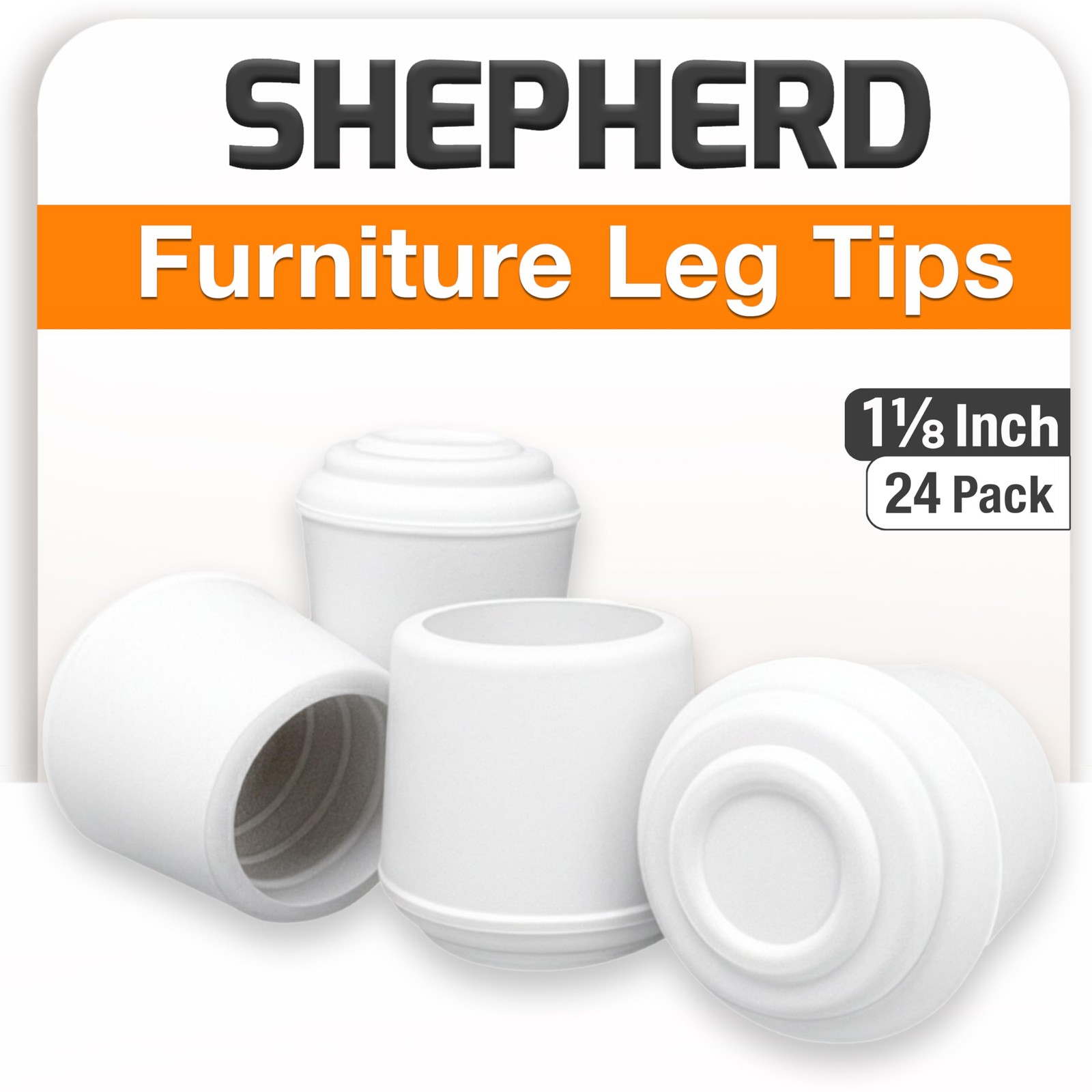 Shepherd Hardware 8756E Leg Tips 1-1/8-Inch Inside Diameter Rubber Chair Leg Cap gallery