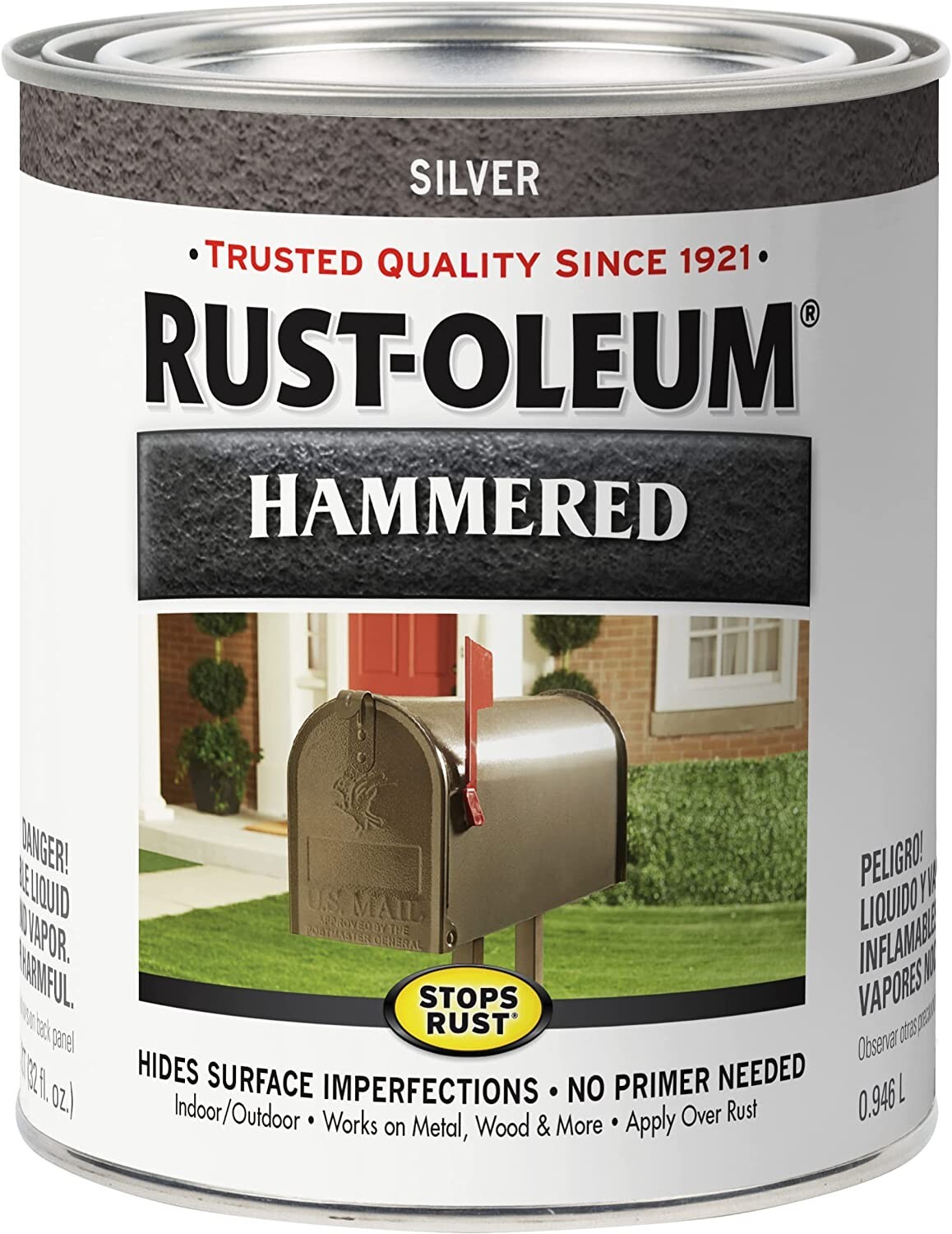 Rust-Oleum 7213502 Hammered Metal Finish, Silver, 2 Quarts gallery