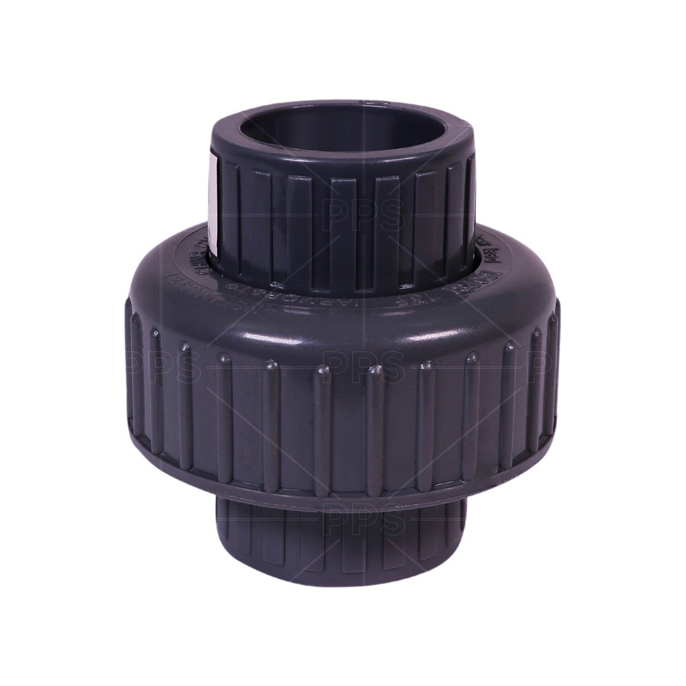 Midline Valve PVC Union Coupling Pipe Fitting 1/2''-2'' Solvent Connection Grey