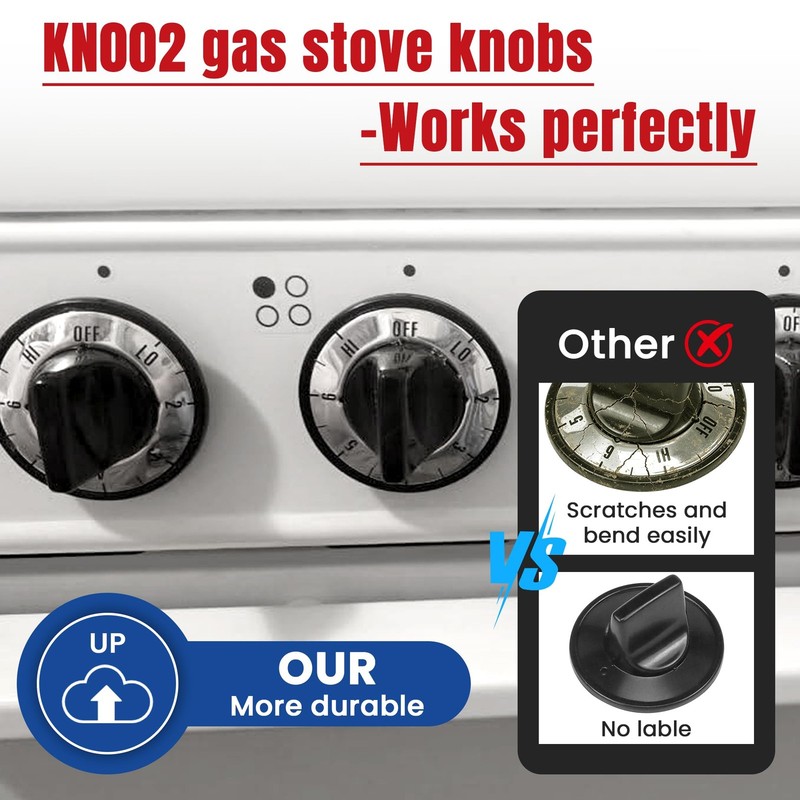 Fetechmate Electric Stove Knobs Black knob Blue,Gray,Green,Red,Yellow insert gallery