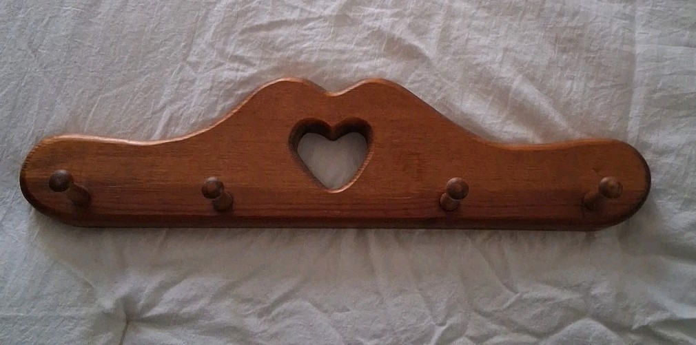 14x3 In Solid Wood Key Mug Candle Holder With Heart Cutout gallery