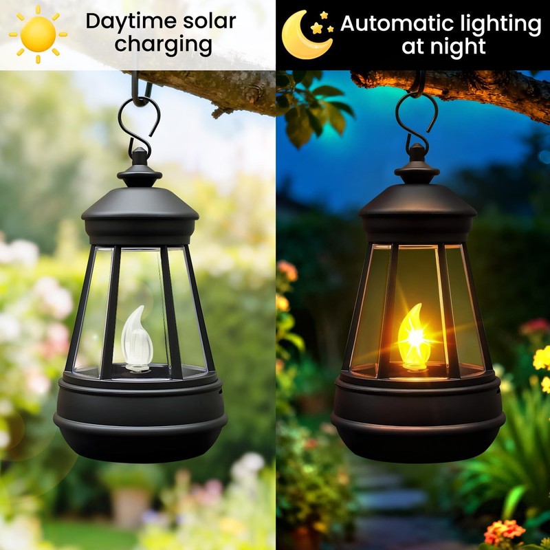 2 Pack Solar Lantern Lights Replacement Waterproof Outdoor Warm White gallery