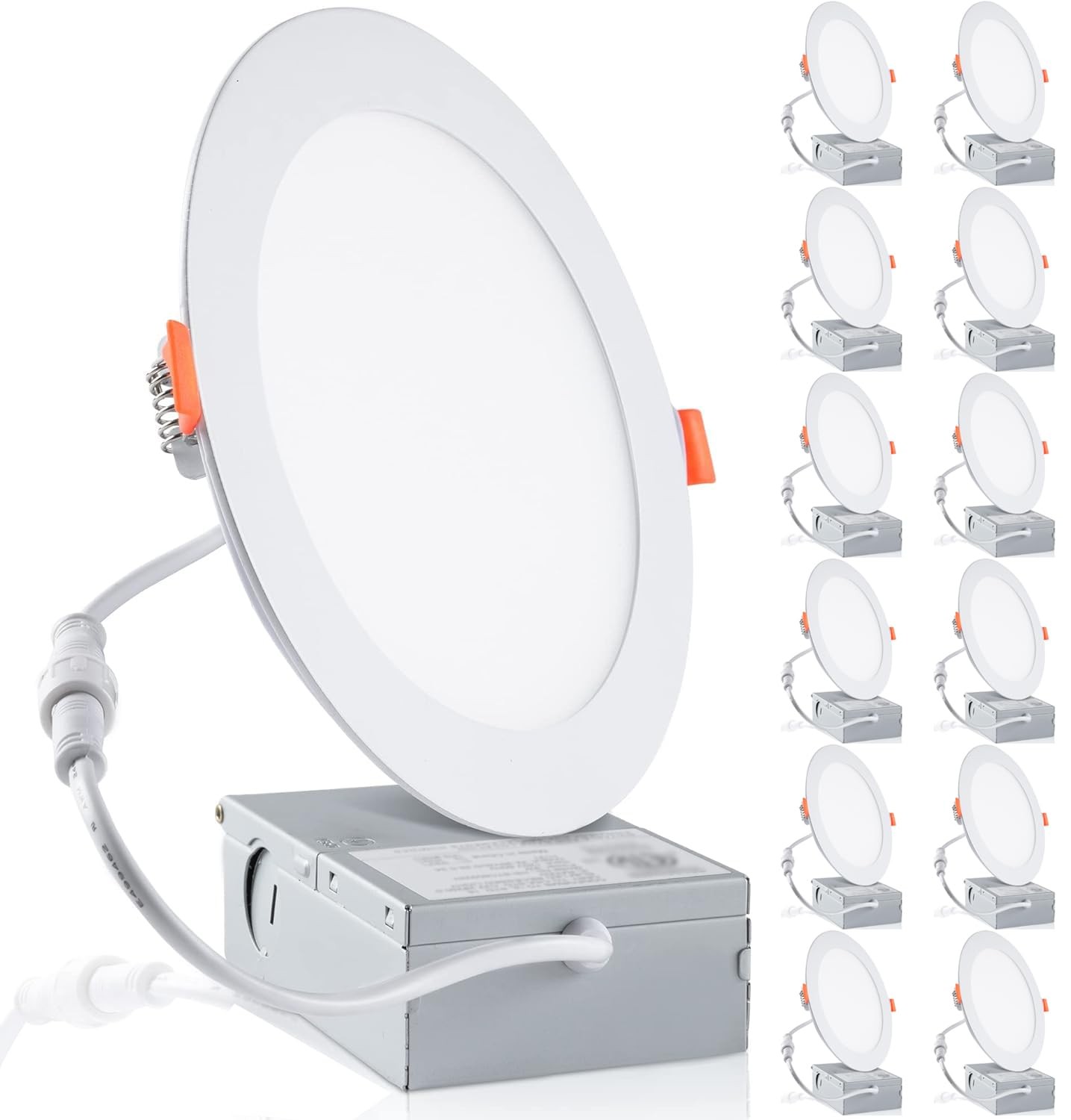 12-Pack 6 Inch LED Recessed Lights 6500K Daylight Ultra-Thin Canless Wafer Do... gallery