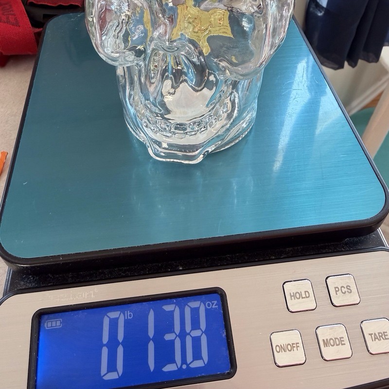 Skull shaped clear glass drinking mason jar no lid Halloween theme gallery