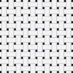 Metro Basketweave White with Black Dot 11-3/4 In. X 11-3/4 In. Porcelain Mosaic