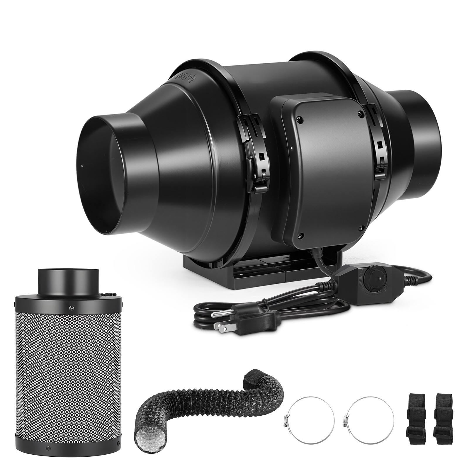Uimoso 4-inch Inline Duct Fan with Filter and Adjustable Speed Controller gallery