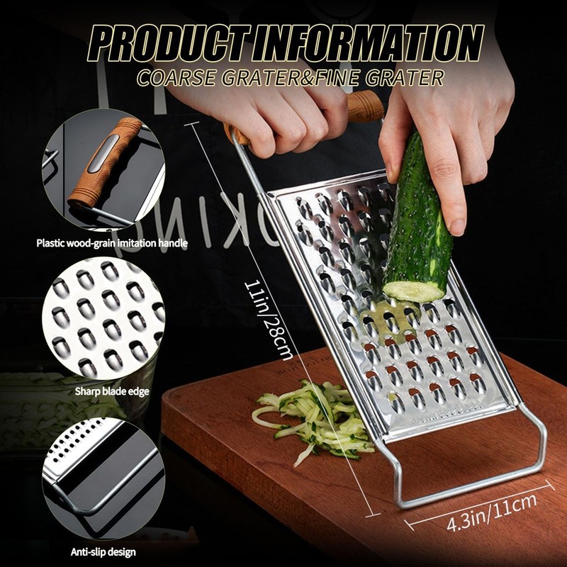 2 Pack Cheese Grater Handheld,Stainless Steel Zester Set of 2, Kitchen Flat Hand gallery