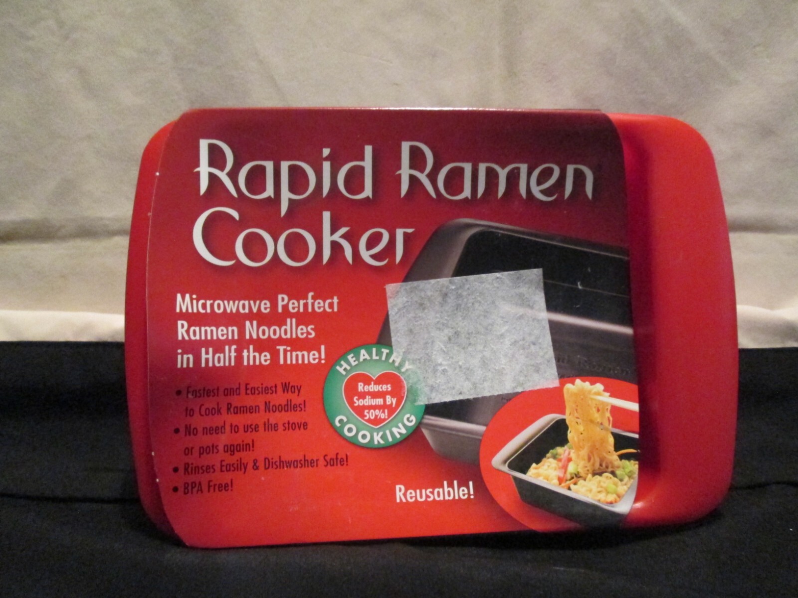 Rapid Ramen Cooker Microwave Ramen 3 Minutes BPA Free Dishwasher Safe Red- NEW gallery