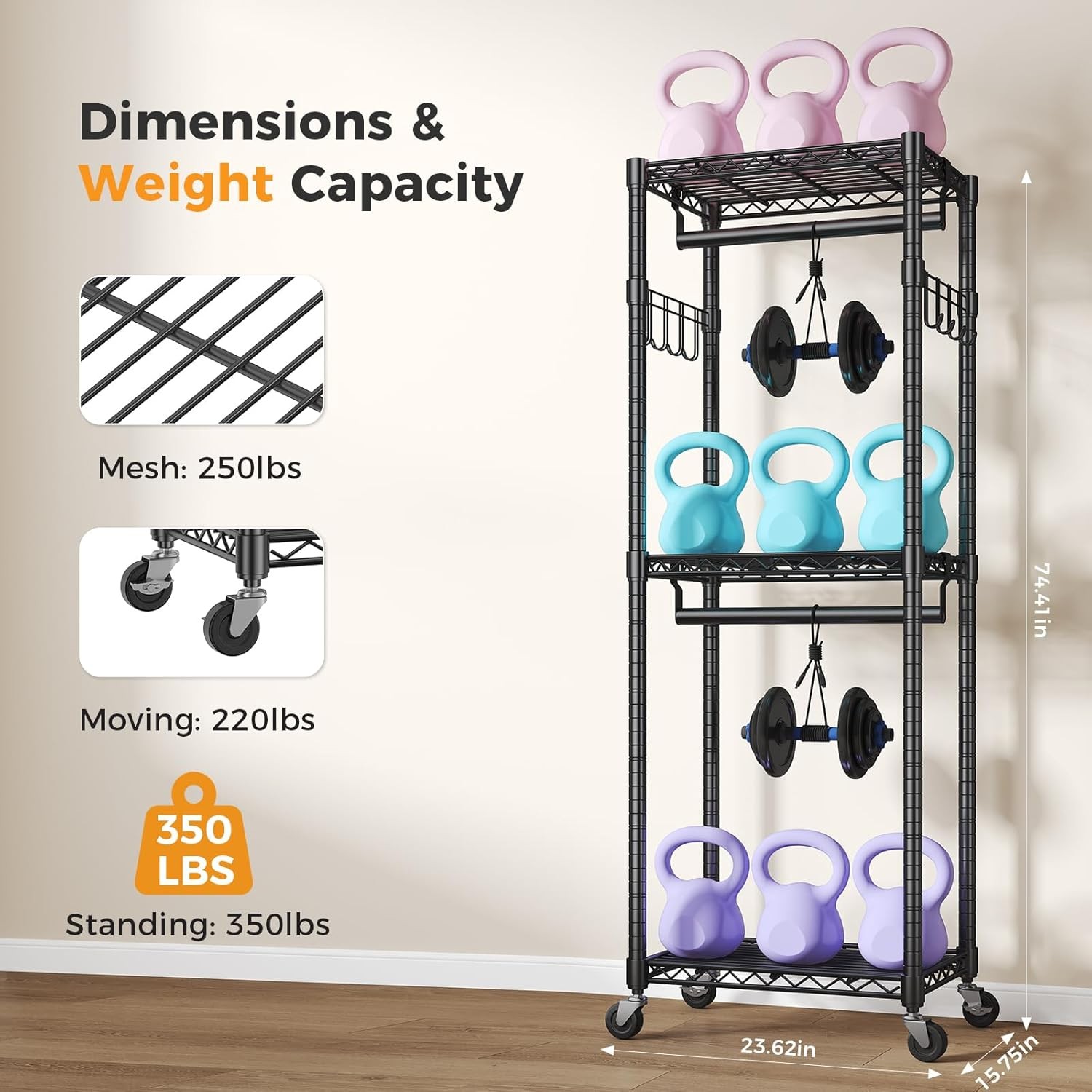 Clothes Rack with Shelves Portable Wardrobe Closet with Hanging Rods Heavy Duty gallery