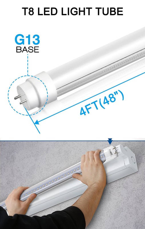 T8 LED Daylight Bulbs 3000K 4000K 5000K AC85-265V Double-End Bypass Ballast gallery