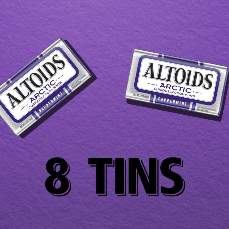 ALTOIDS Arctic Peppermint Breath Mints Hard Candy Bulk, 1.2 oz Tin Pack of 8 gallery