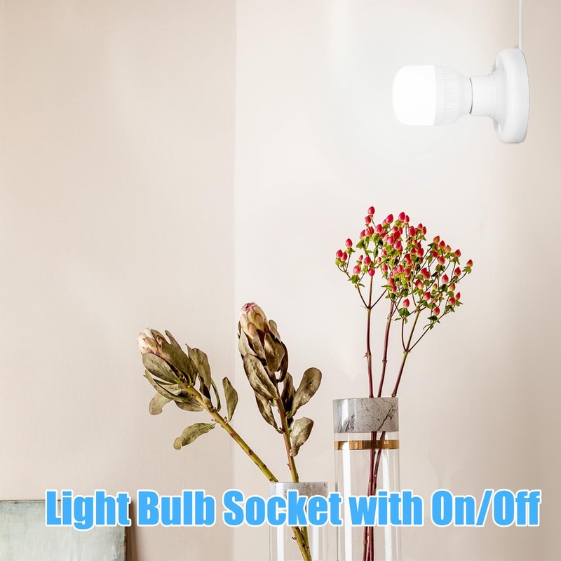 Light Socket 9.84' with Cord E26 E27 Light Bulb Socket WOn/Off Switch Hanging gallery