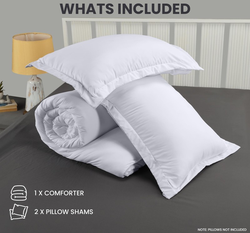 Queen Size Comforter Set with 2 Pillow Shams, Bedding Comforter Sets, Down gallery