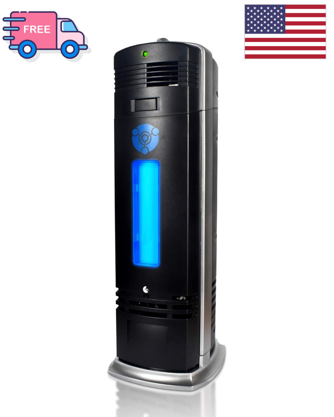 B-1000 Permanent Filter Ionic Air Purifier Pro Ionizer with UV-C, New (Black) gallery