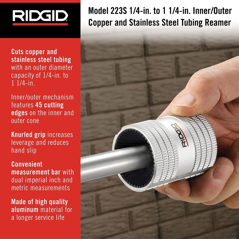 RIDGID 29983 223S Inner Outer Reamer for Copper Stainless Steel Tubing gallery