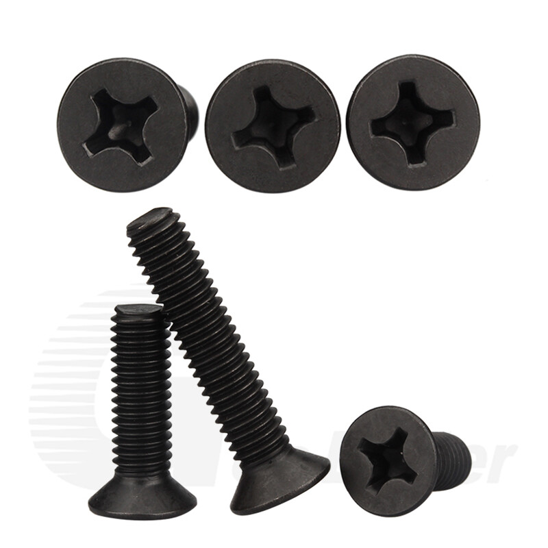 PHILLIPS MACHINE SCREWS COUNTERSUNK FLAT HEAD BOLTS M1 M1.2 M1.4 M1.6 - M6 Black gallery