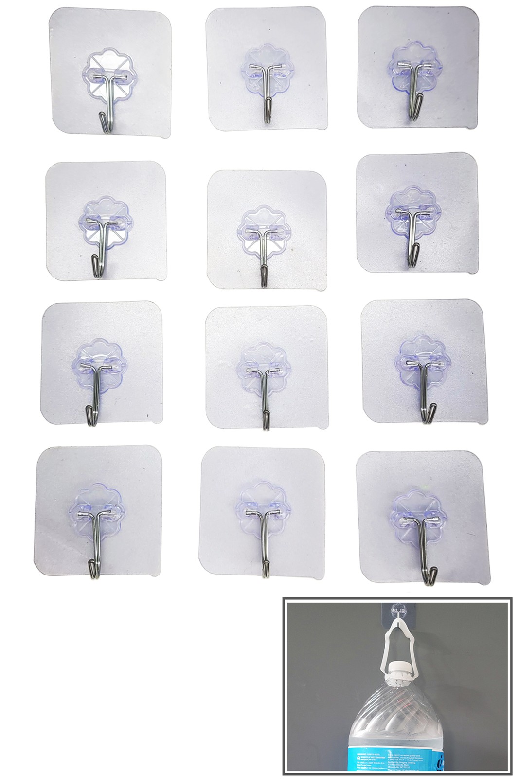 12-Pack Super Sticky Adhesive Hooks - Stainless Steel Hooks Hold Up To 8 lbs gallery