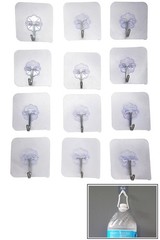 12-Pack Super Sticky Adhesive Hooks – Stainless Steel Hooks Hold Up To 8 lbs