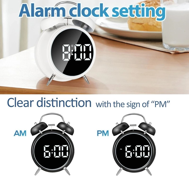 Extra Loud Alarm Clock for Heavy Sleepers Adults, Teens,Kids,Cute Retro Metal,Ol gallery