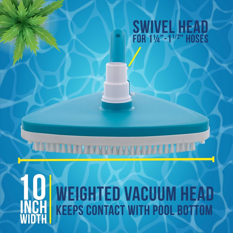 Weighted Triangular Pool Vacuum Head, Swivel Connection, Above Ground, Inground gallery