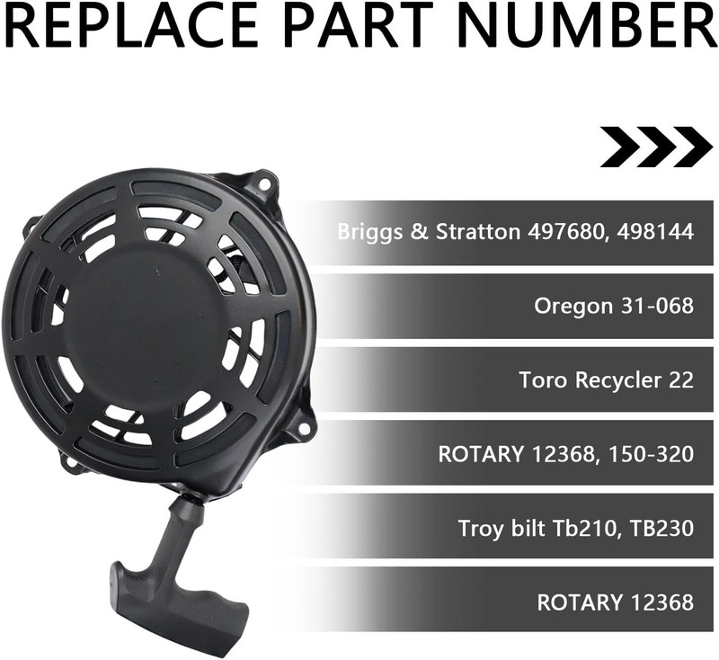 Recoil Pull Starter for BRIGGS STRATTON 497680 498144 Oregon 31-068 Rotary 12368 gallery