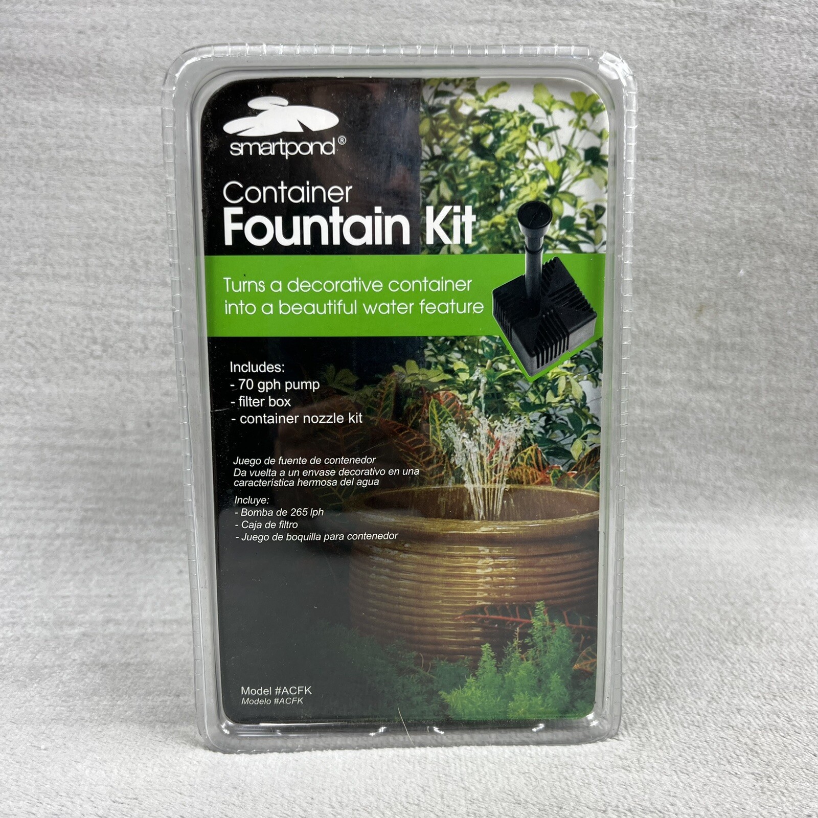Brand New SmartPond Container Fountain Kit w/ 70 GPH Pump, Filter Box, Nozzles gallery