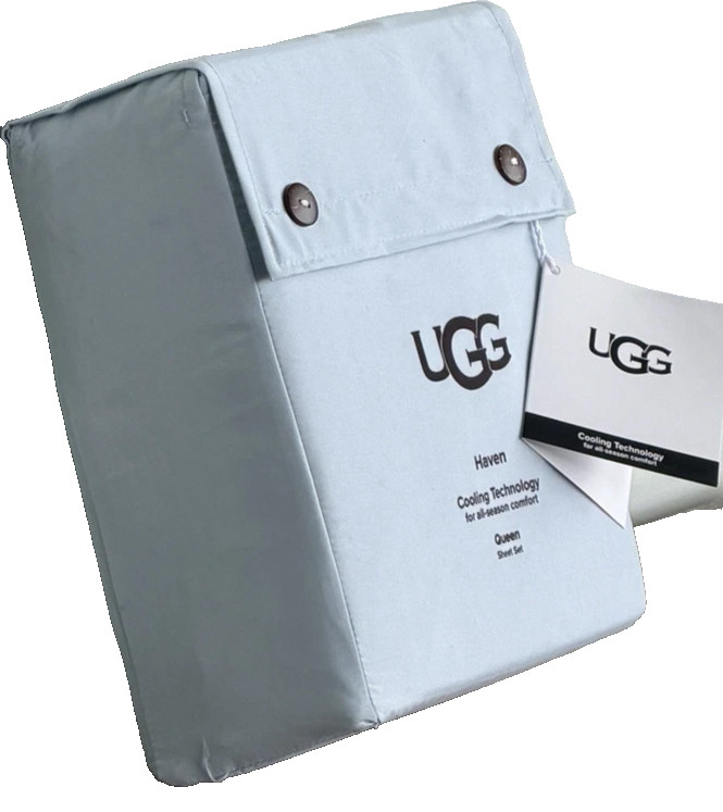 NWT UGG® "HAVEN" QUEEN SHEET SET-COOLING TECH. ALL-SEASON COMFORT-Noble Blue gallery